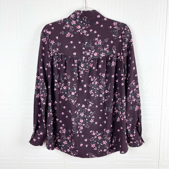 PEARL Lela Rose Floral Button Down Top Small - Picture 5 of 7